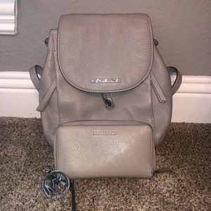 Michael Kors wallet, keychain, backpack